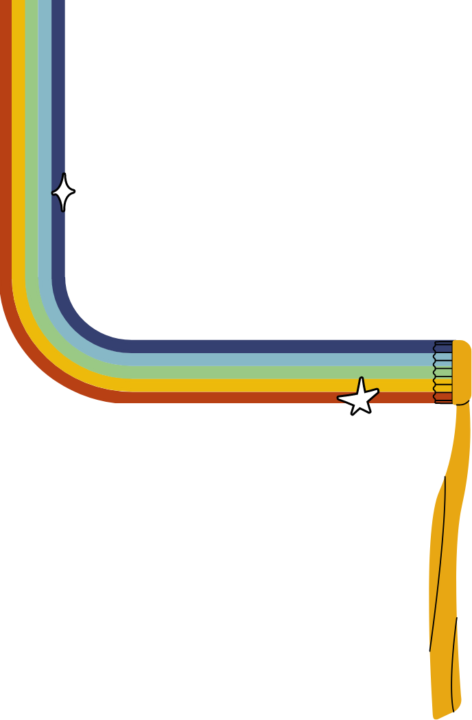Decorative rainbow stripe